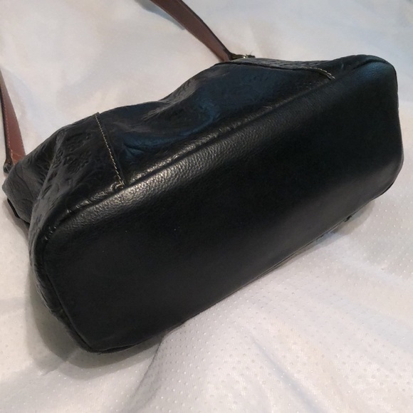 Fossil Genuine Leather Embossed Shoulder Bag Purse - Picture 10 of 10